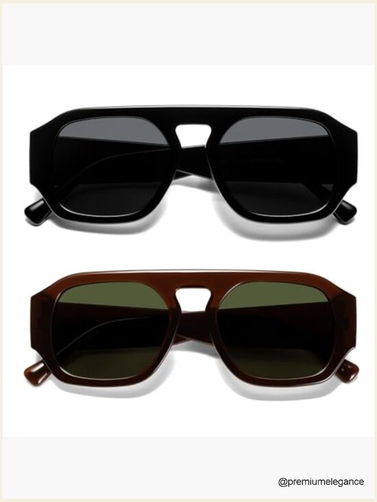 Polarized Retro Square Sunglasses UV400 Protection